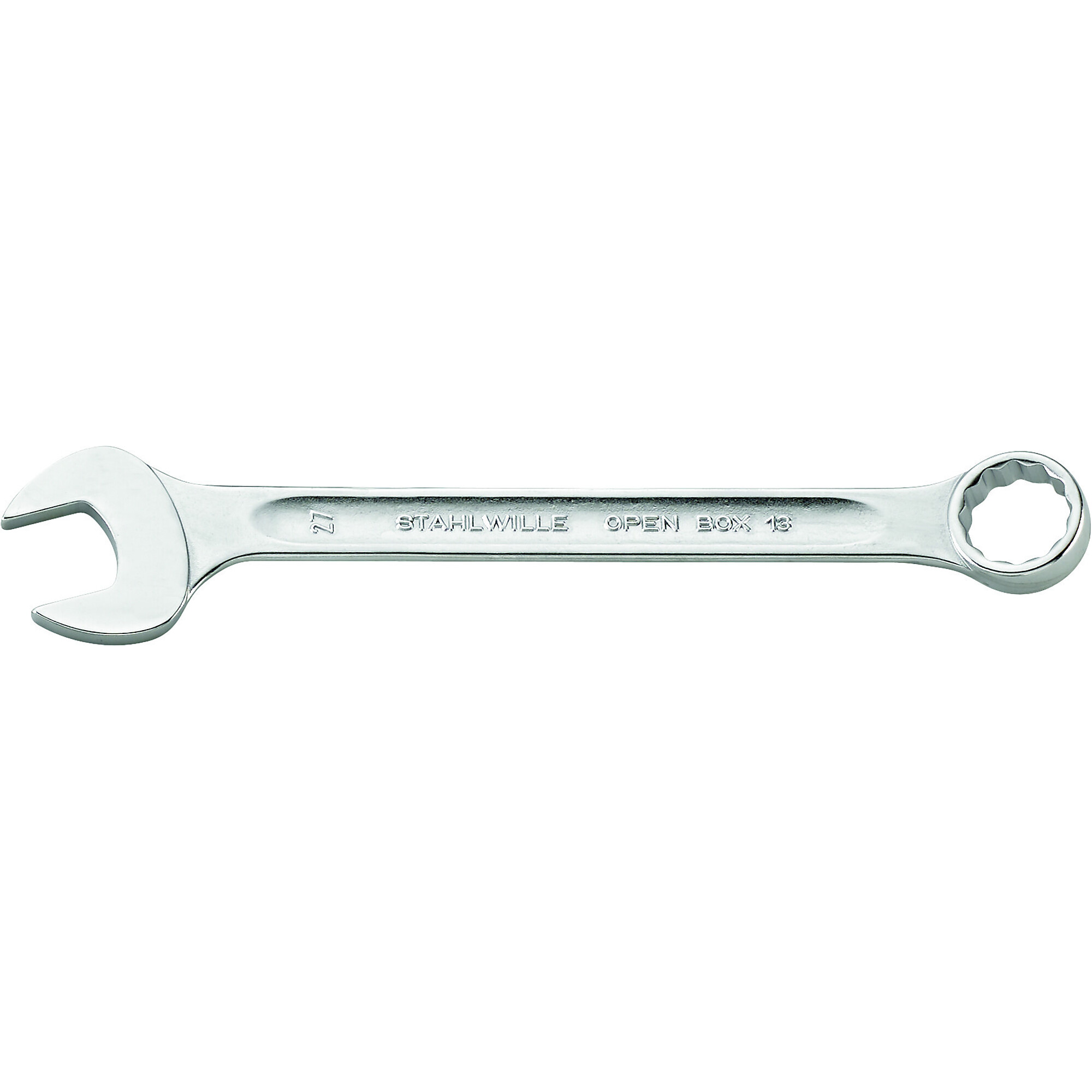 Stahlwille Combination Wrench — 27mm, 300mm Length, Metric, 15° Angled Jaw, AS-Drive Profile, Model# 13